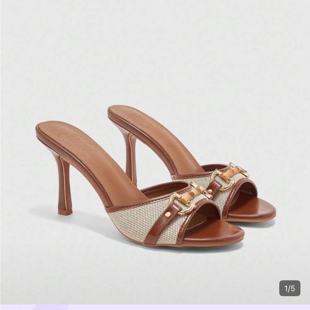 Elegant Brown Women's Heels - Picture 6 of 6